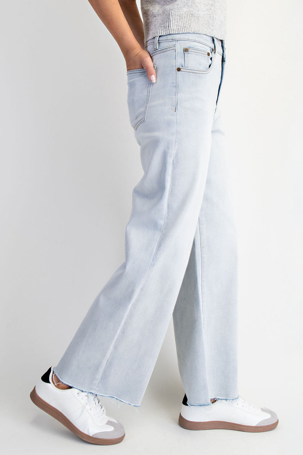 High Rise Wide Leg Denim-Light Wash