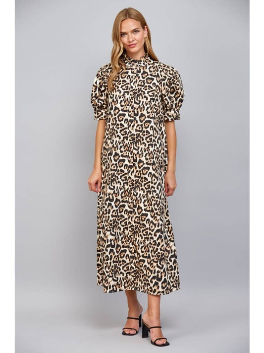 Laney Cotton Maxi Dress-Animal Print