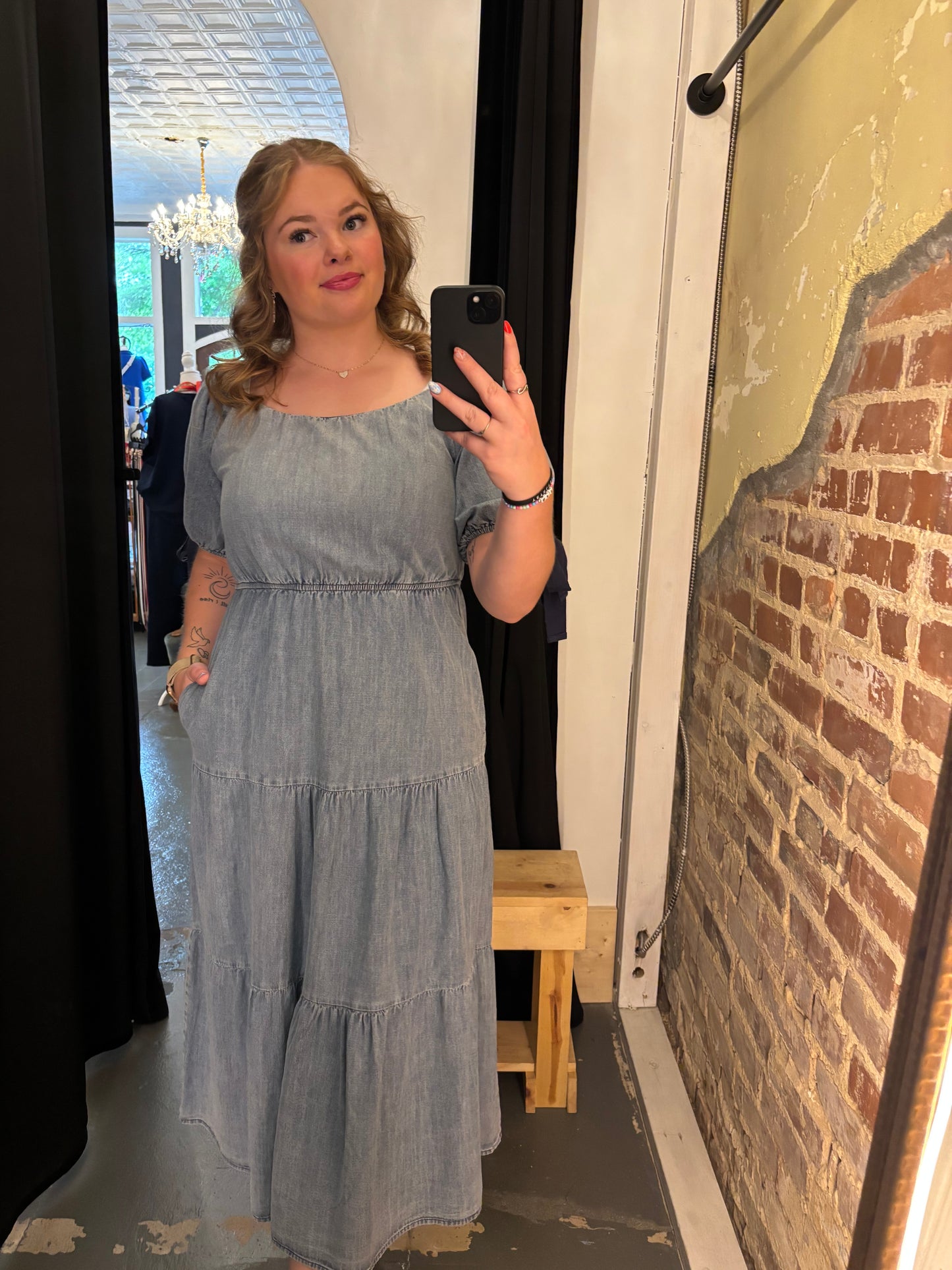 Lanie Denim Tiered Dress