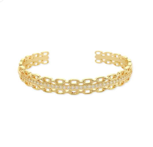Triple Layered Paperclip Bracelet Cuff