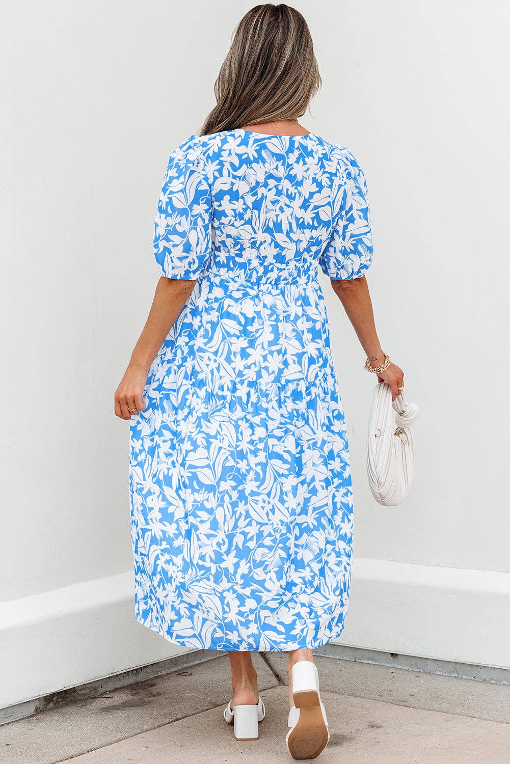 Shannon Floral Blue Midi Dress