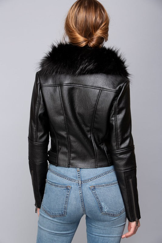 Bianca Jacket Vegan Leather- Black