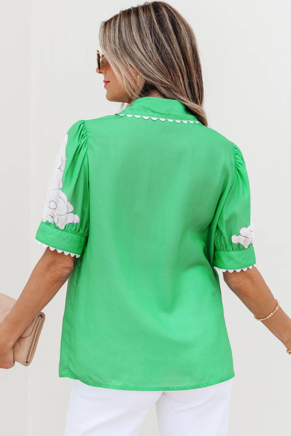 Celina Floral Blouse-Green