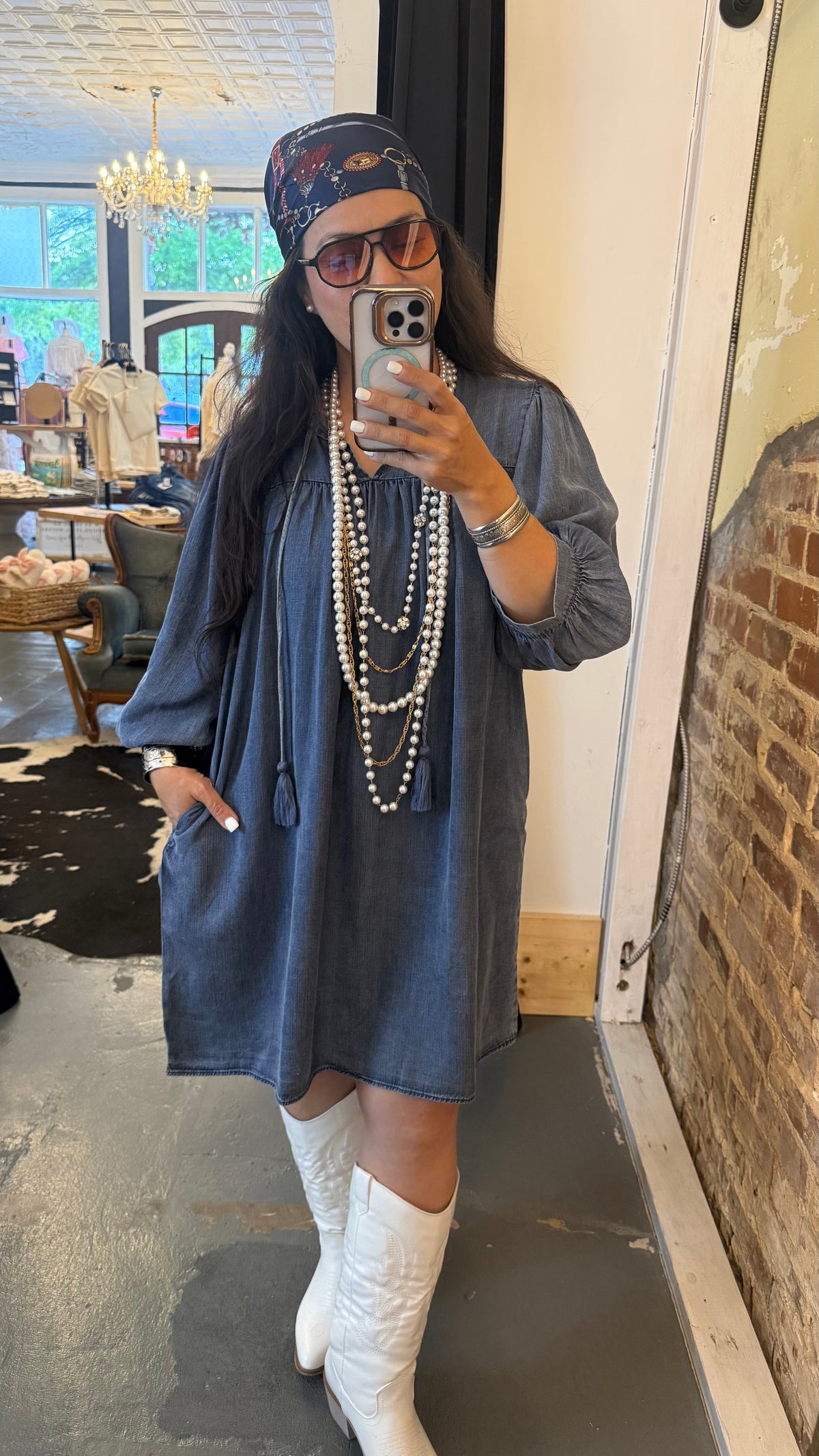 Lucia Denim Short Dress Blue