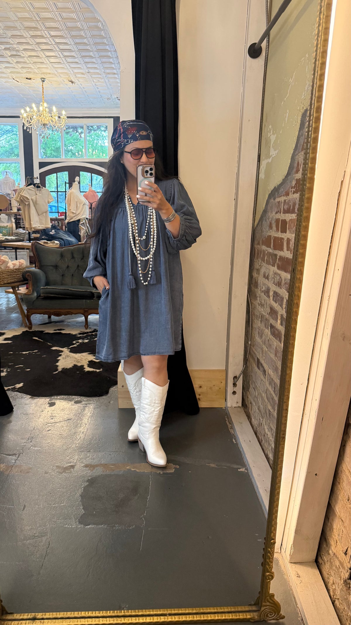 Lucia Denim Short Dress Blue