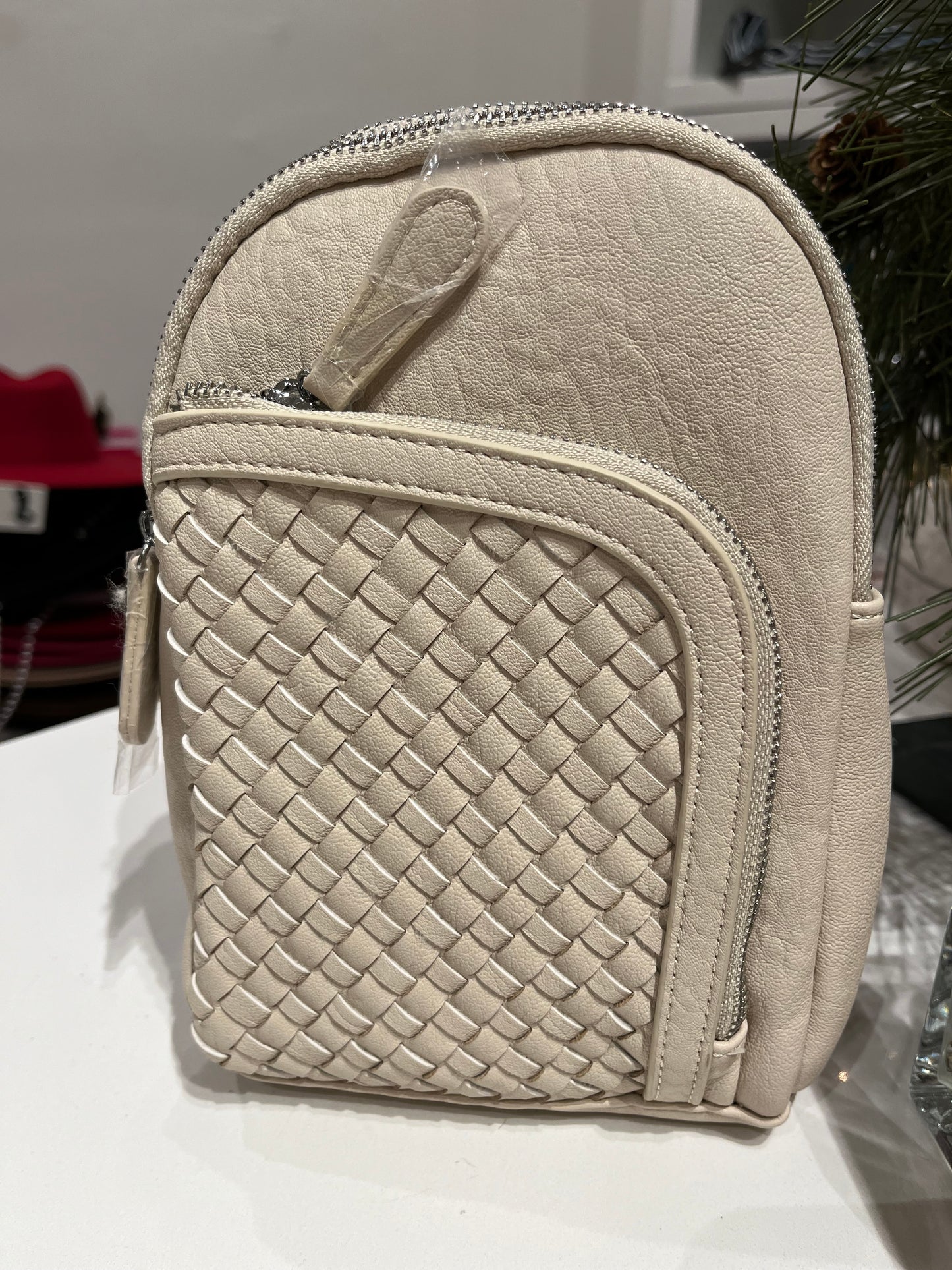 Woven Pocket Mini Sling Bag