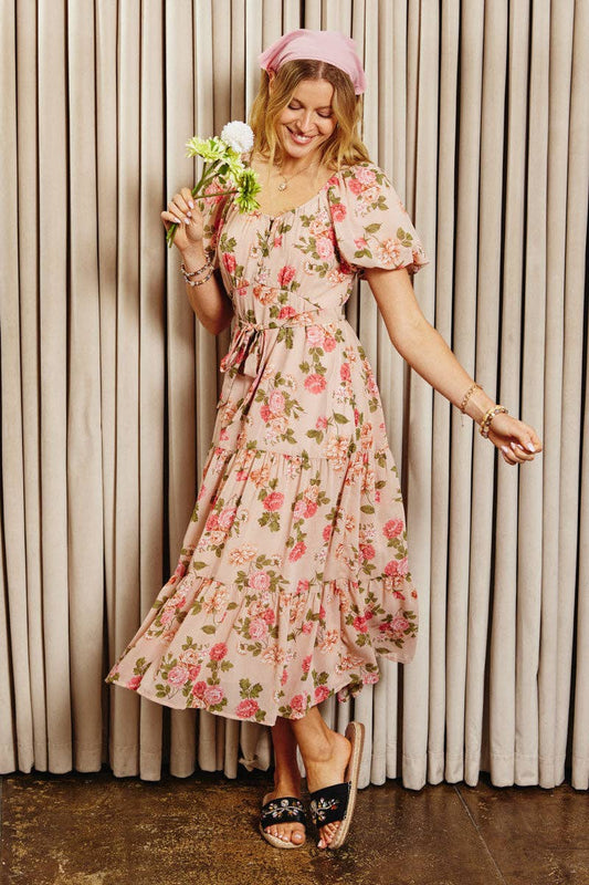 The Stella Floral Dress-Blush Maxi