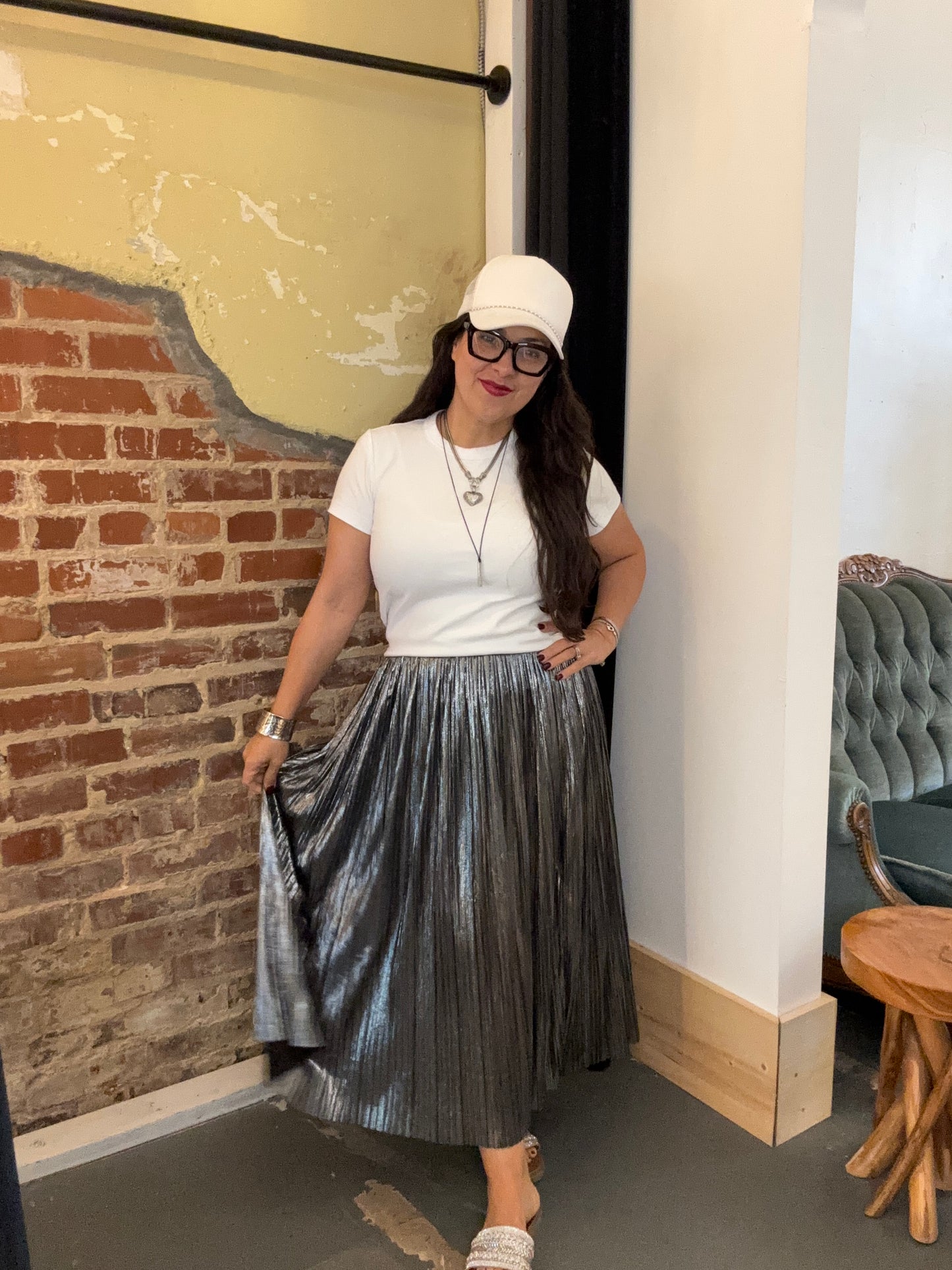 Sally Skirt- Metallic Stardusk