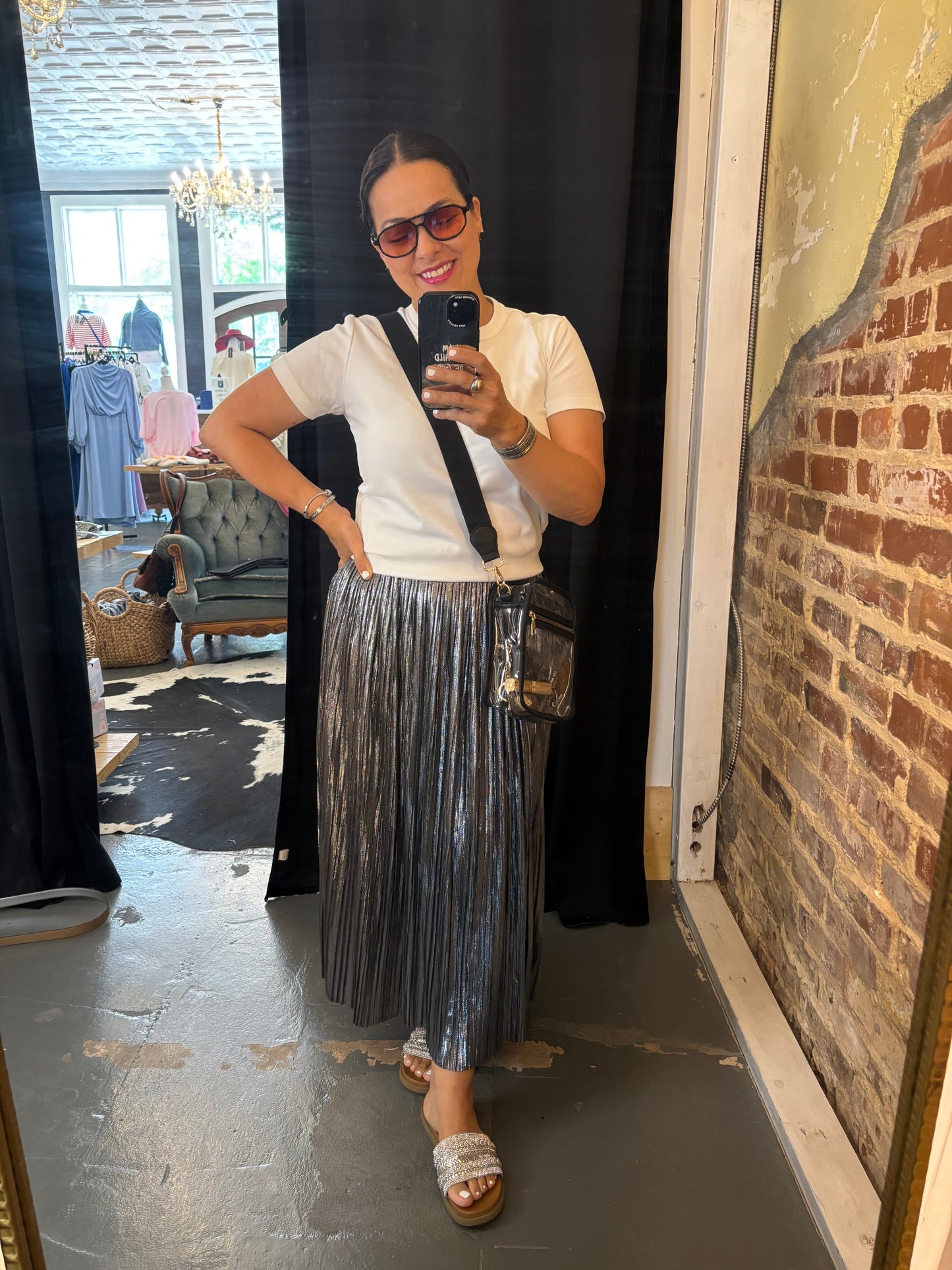 Sally Skirt- Metallic Stardusk