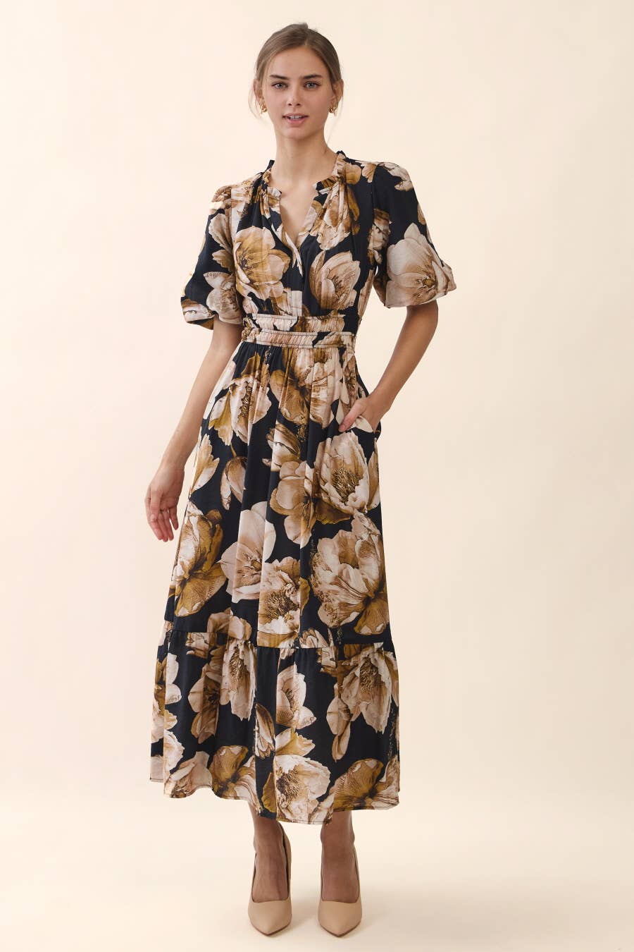 The Flora Maxi Dress- Black