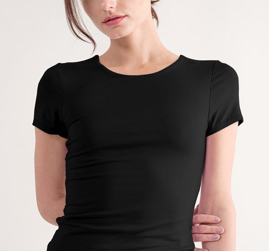 Black Round Neck Top