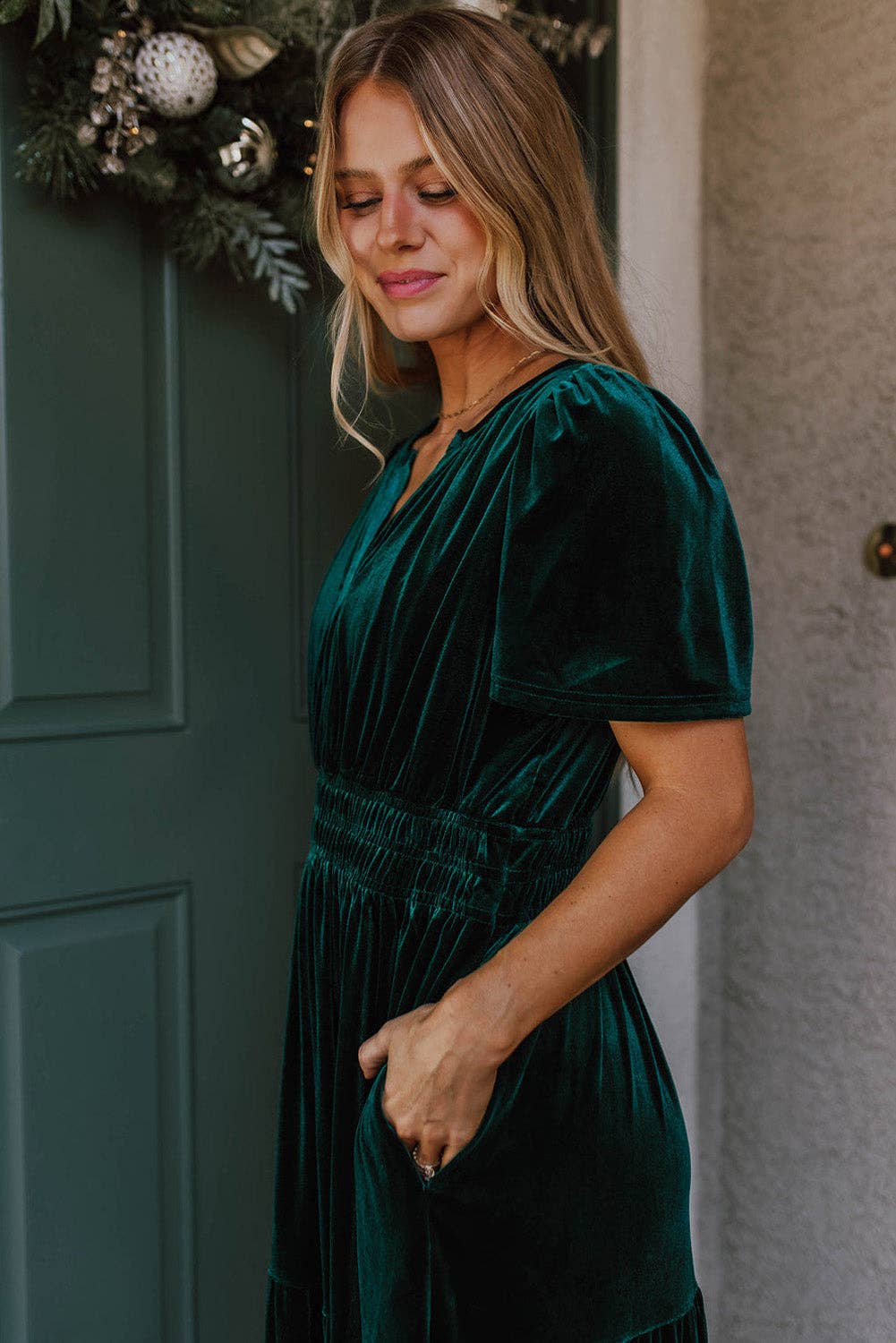 Julia Velvet Maxi Dress - Emerald
