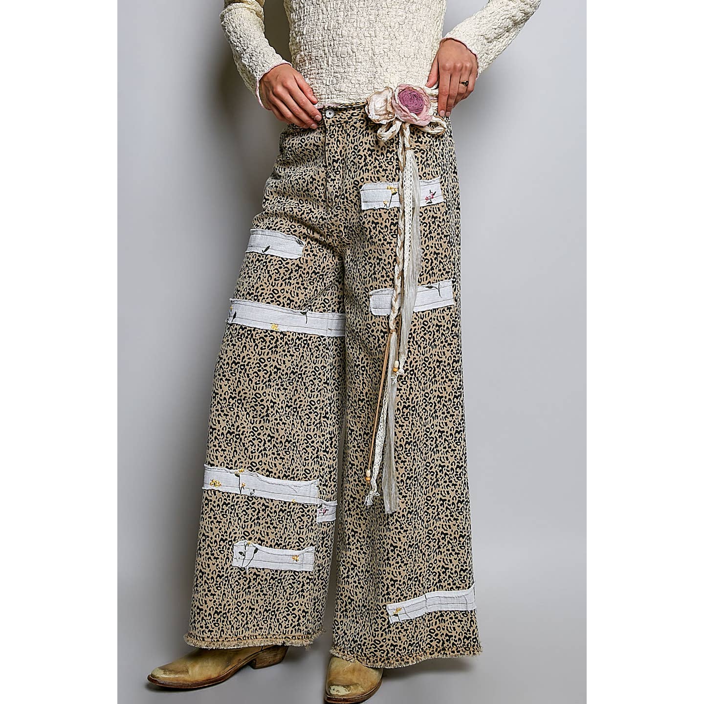 Belt Two Flower Natural