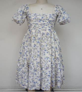 Alexis Cotton Floral - Cream/Lavender Dress