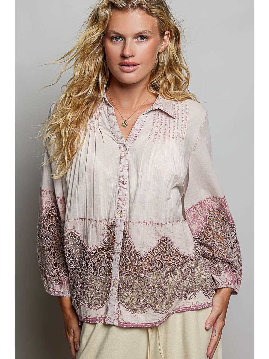 Cotton Embroidered Long Sleeve Top