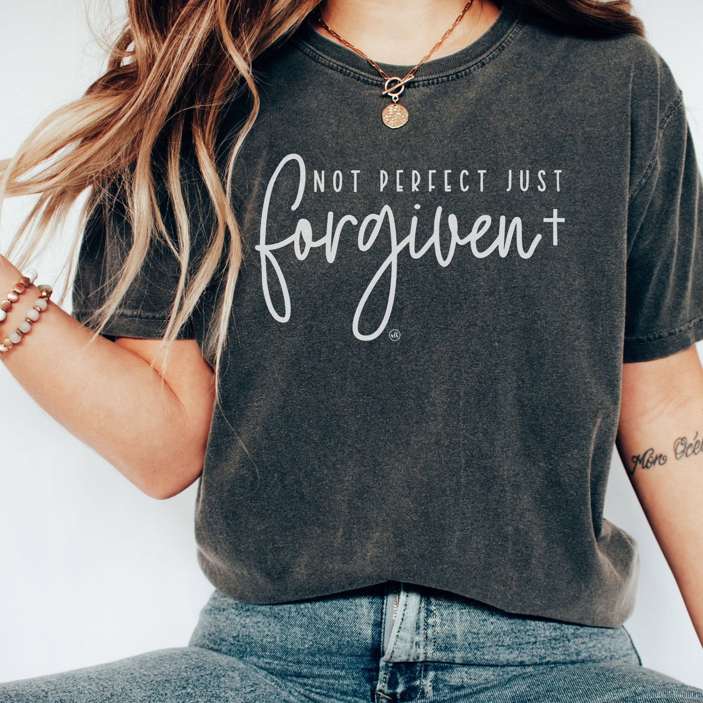 Inspirational Tee-Not Perfect Graphite