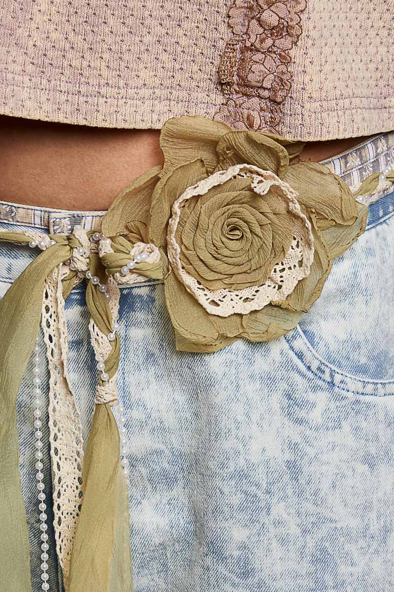 Belt One Flower Natural-Green