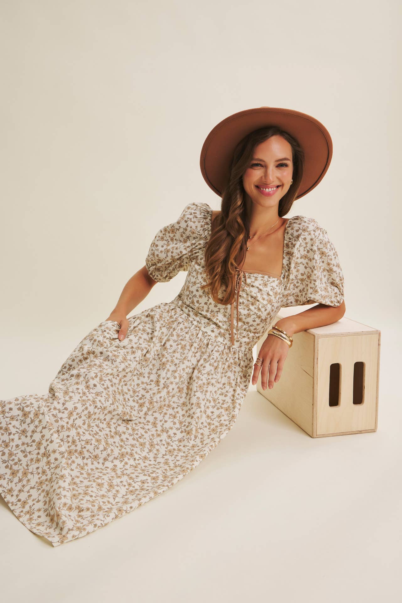 Abigail Midi Dress- Cream