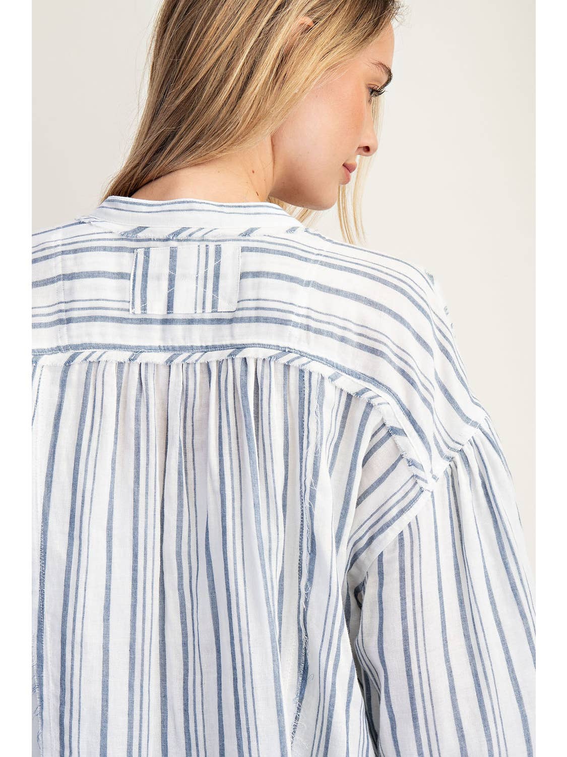 Cotton Striped Long Sleeve Top