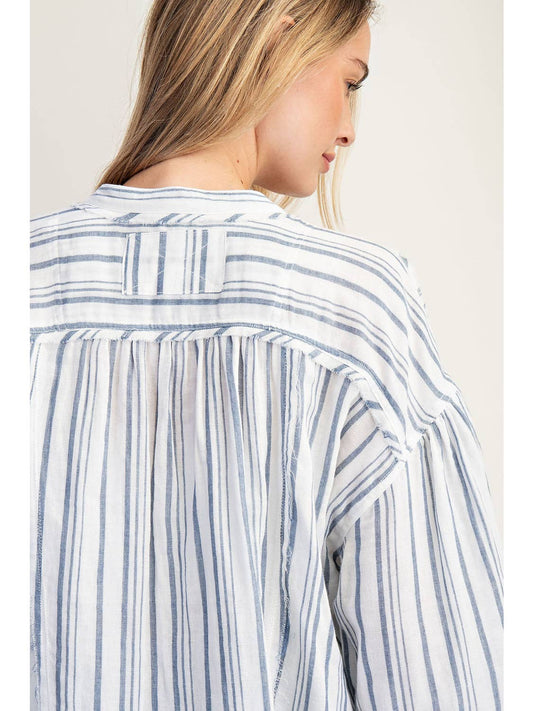 Cotton Striped Long Sleeve Top