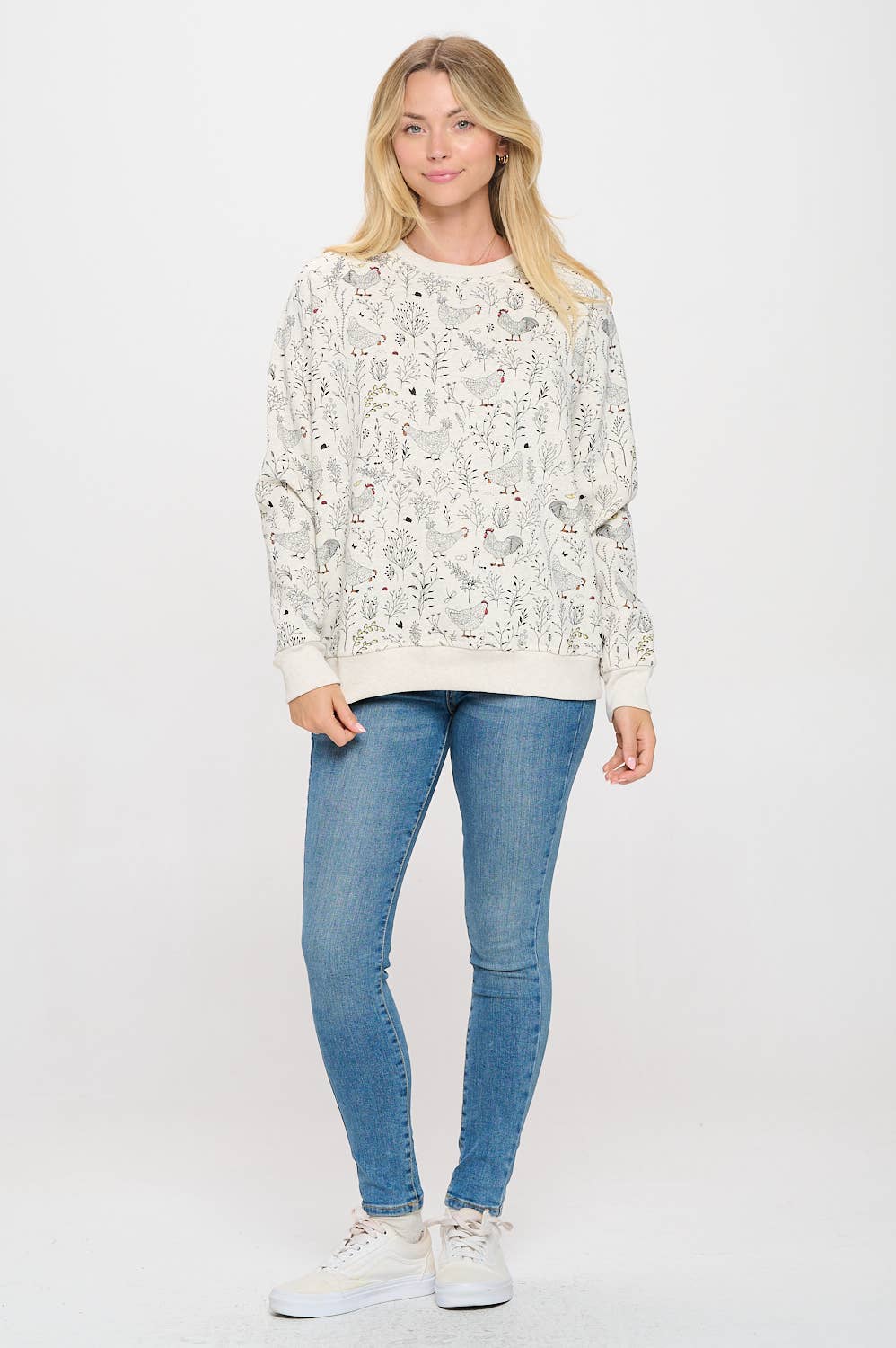 Henrietta Chicken Print Sweatshirt
