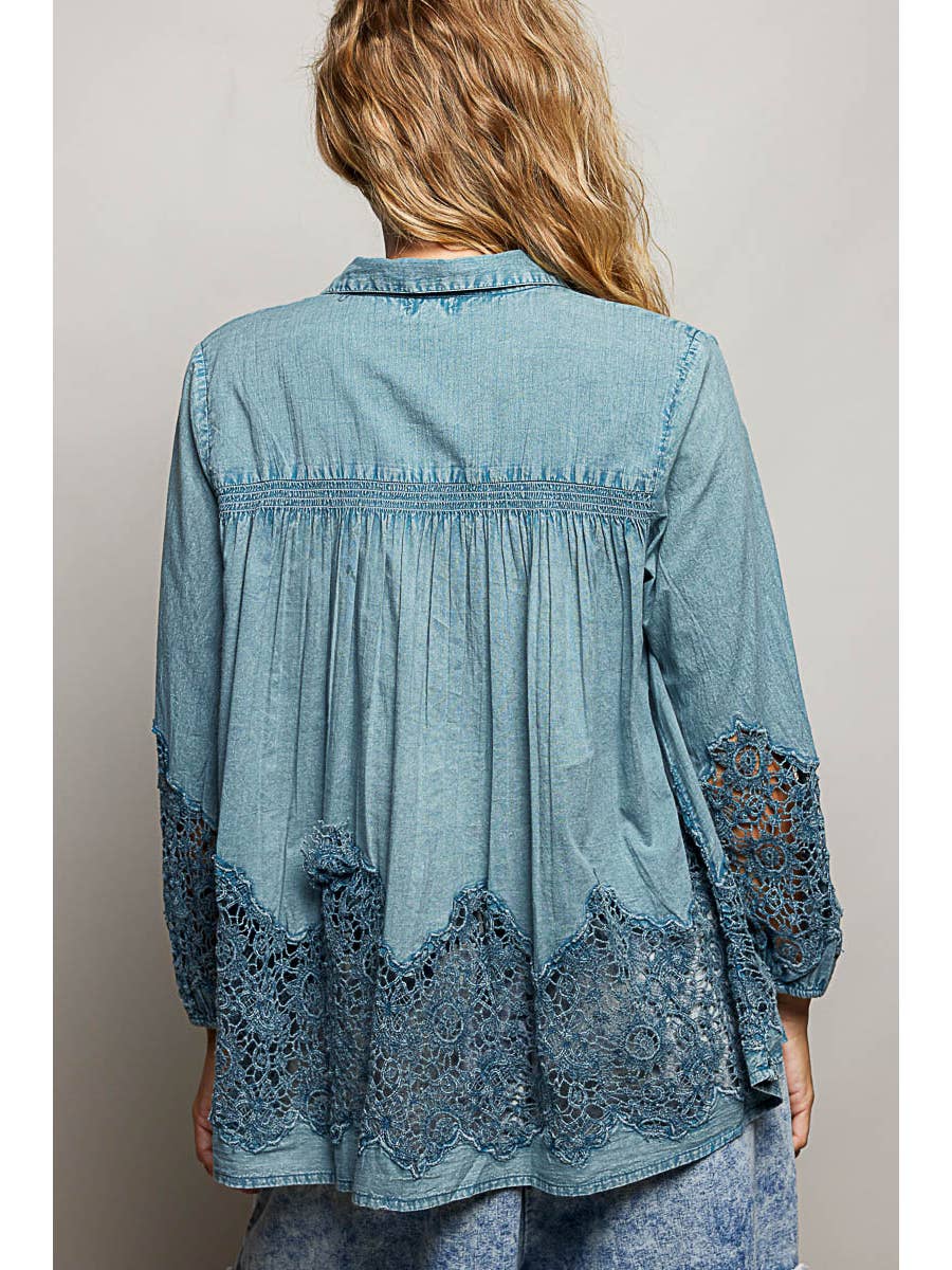 Cotton Embroidered Long Sleeve Top