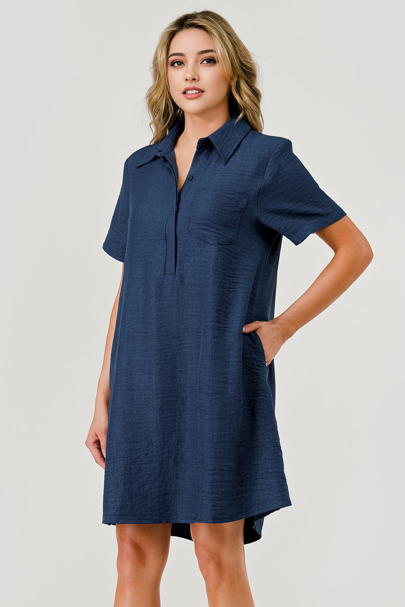 The Elena Navy Short Dress
