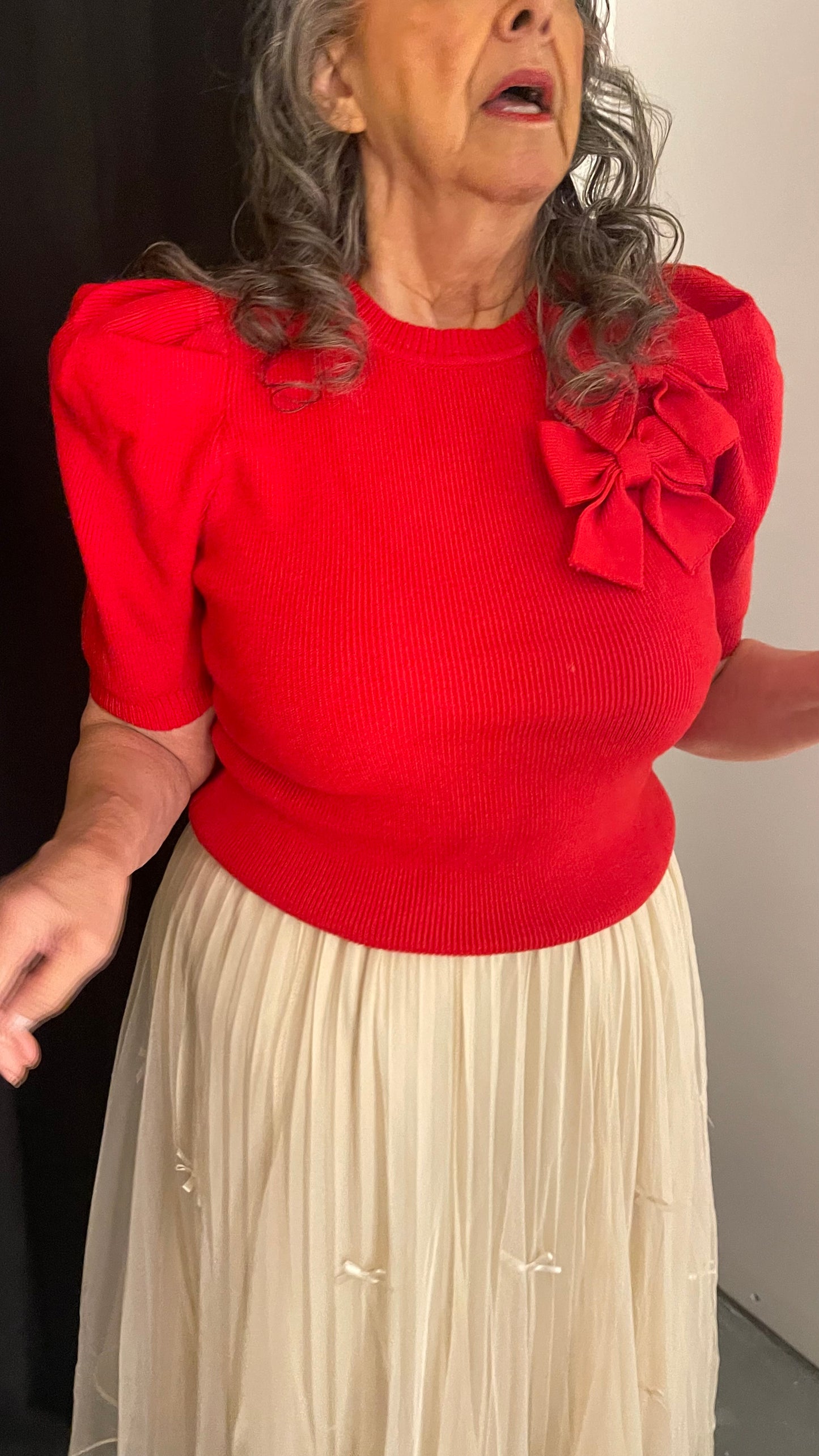 Pretty Red Bow Sweater