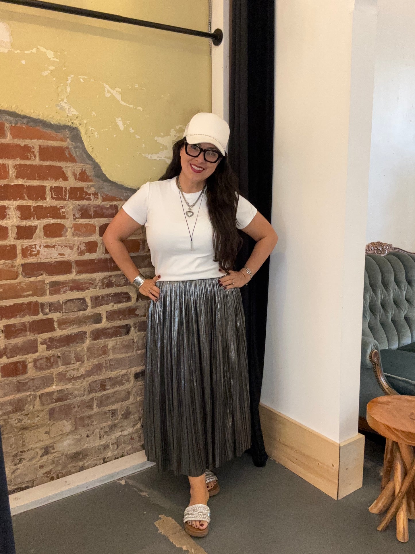 Sally Skirt- Metallic Stardusk