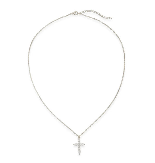 Dainty Cross Necklace Silver