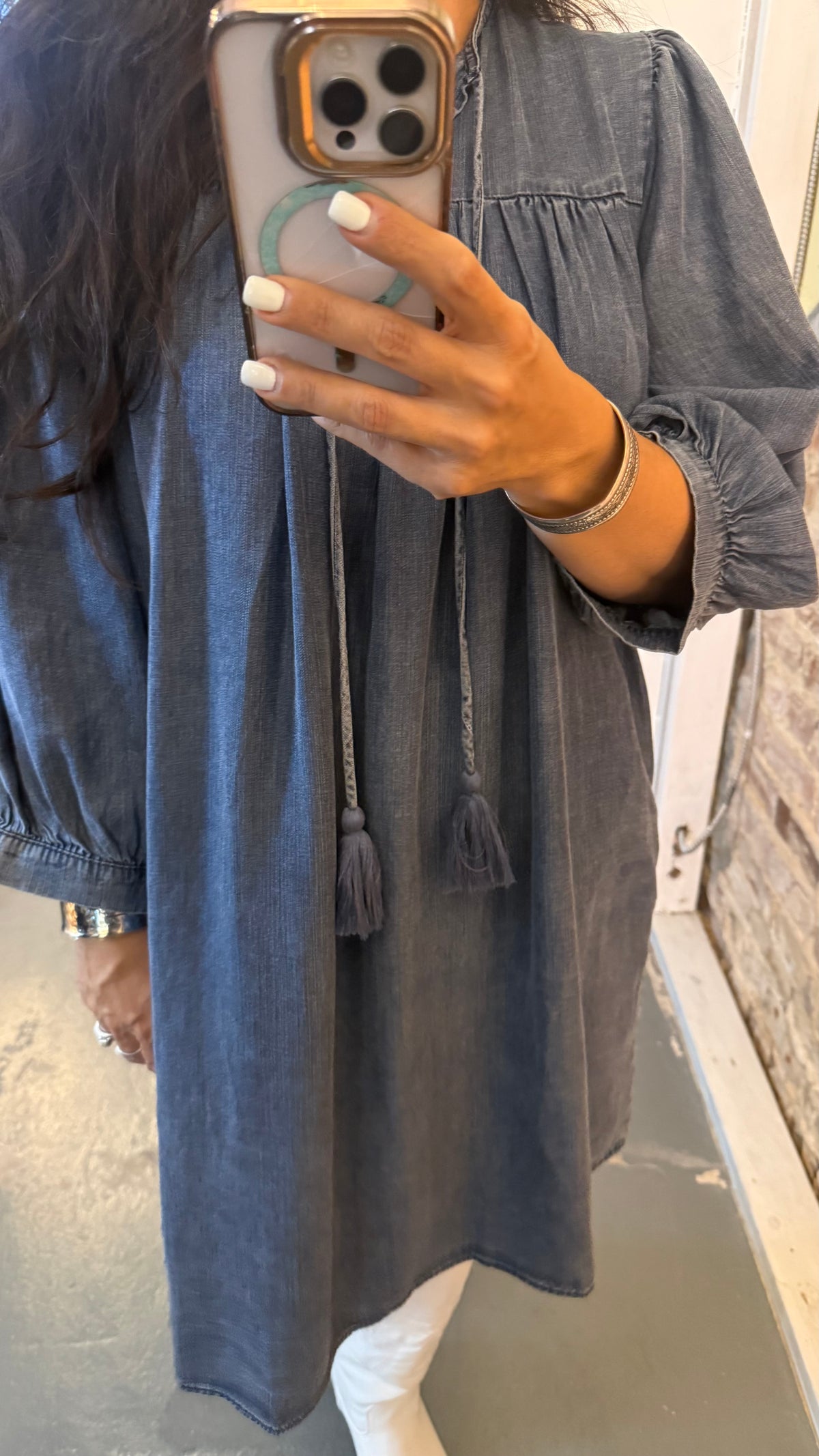 Lucia Denim Short Dress Blue