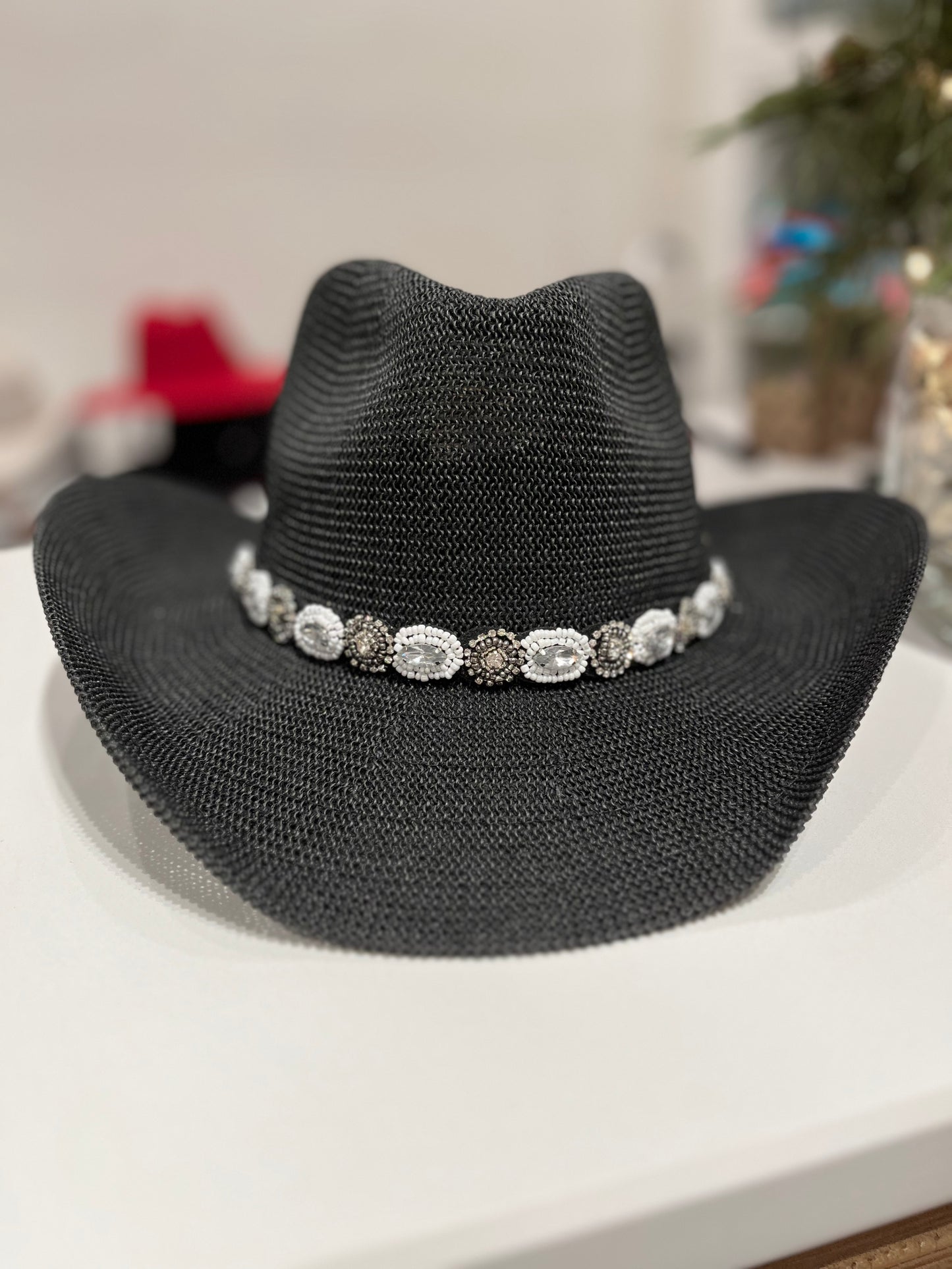 Della Cowgirl Hat with Pearl & Rhinestone Band
