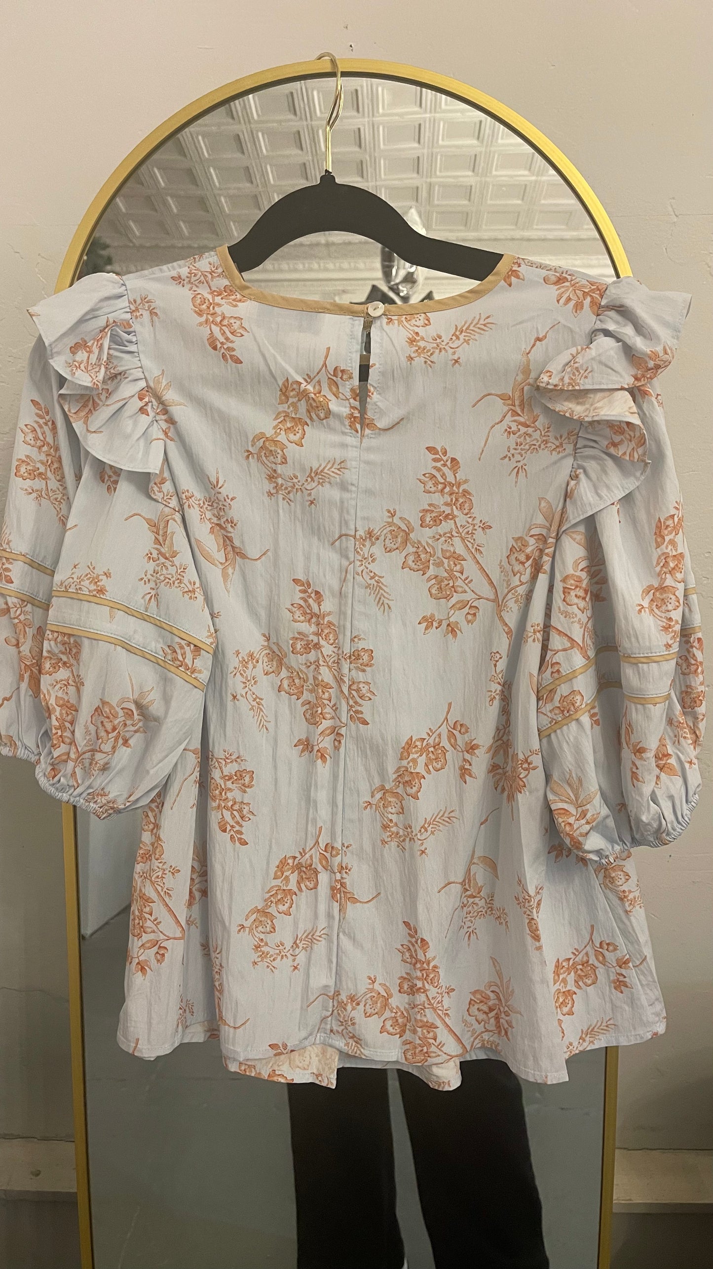 Mollie Babydoll Top- Light Blue