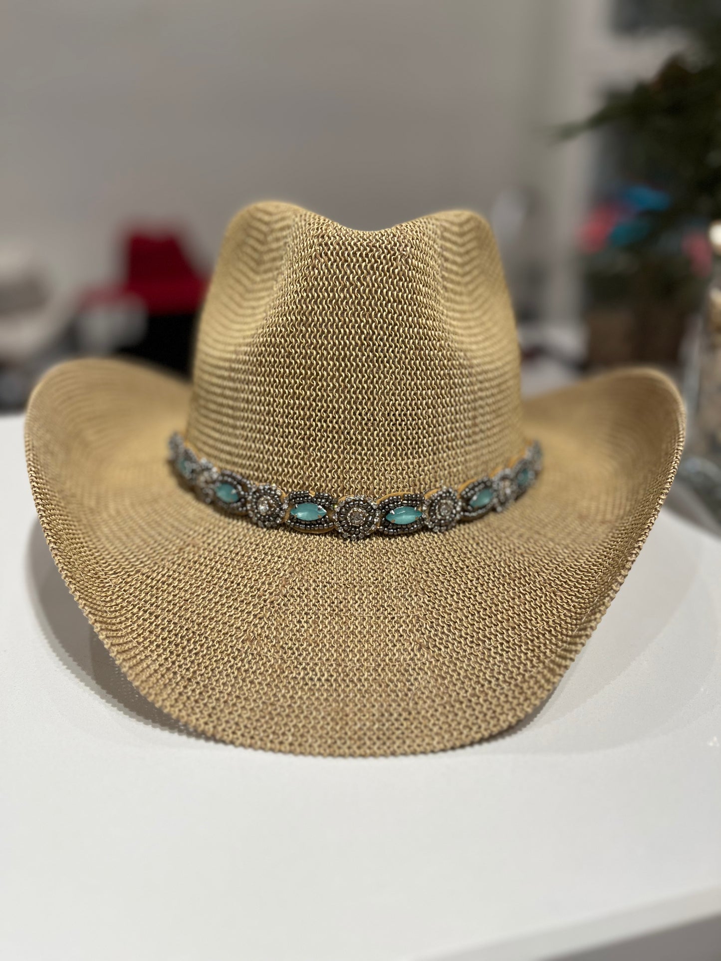 Della Cowgirl Hat with Pearl & Rhinestone Band