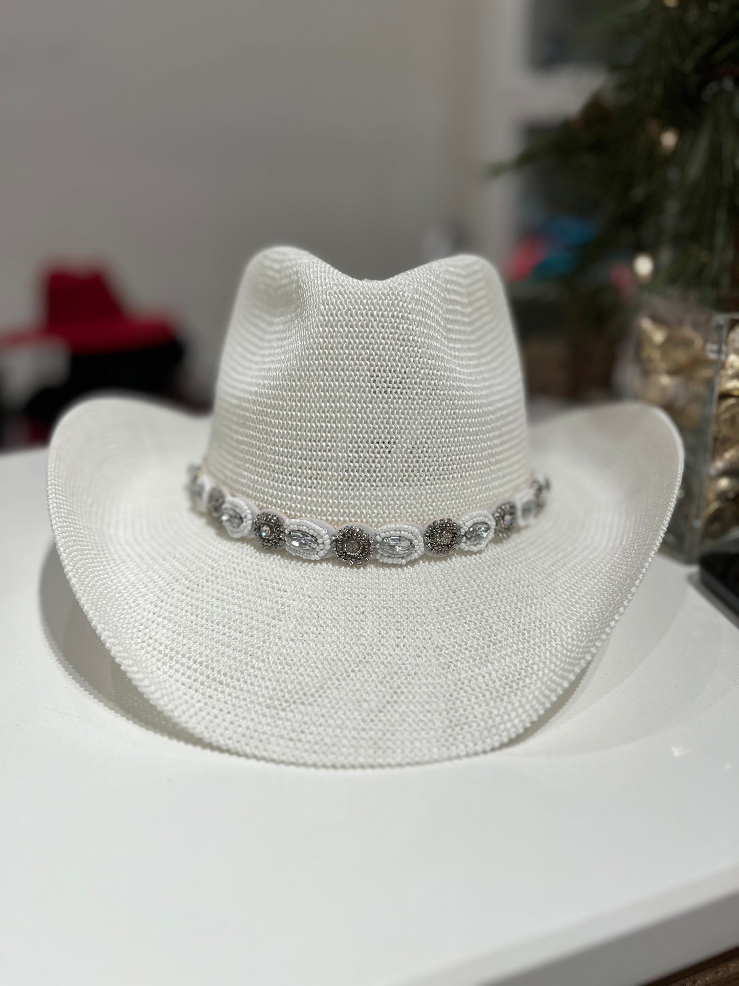 Della Cowgirl Hat with Pearl & Rhinestone Band