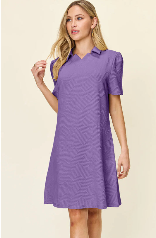 Elaina Textured Dress - Lavender