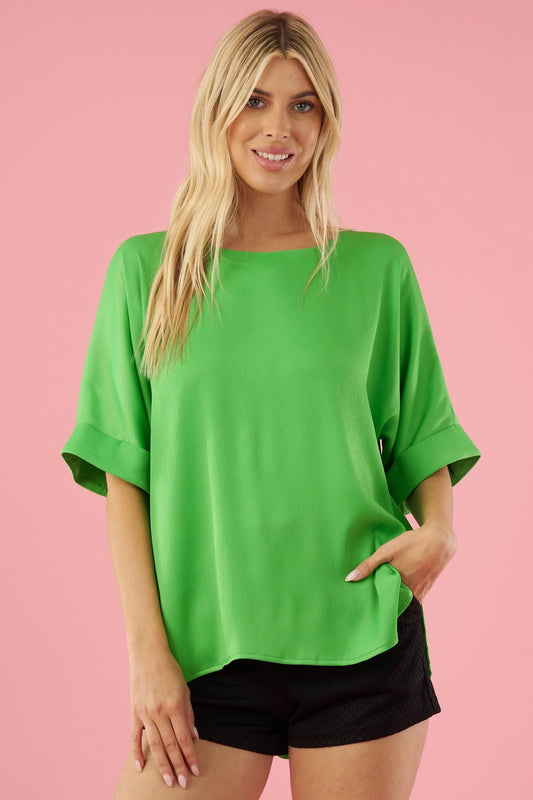 Caroline Top- Kelly Green