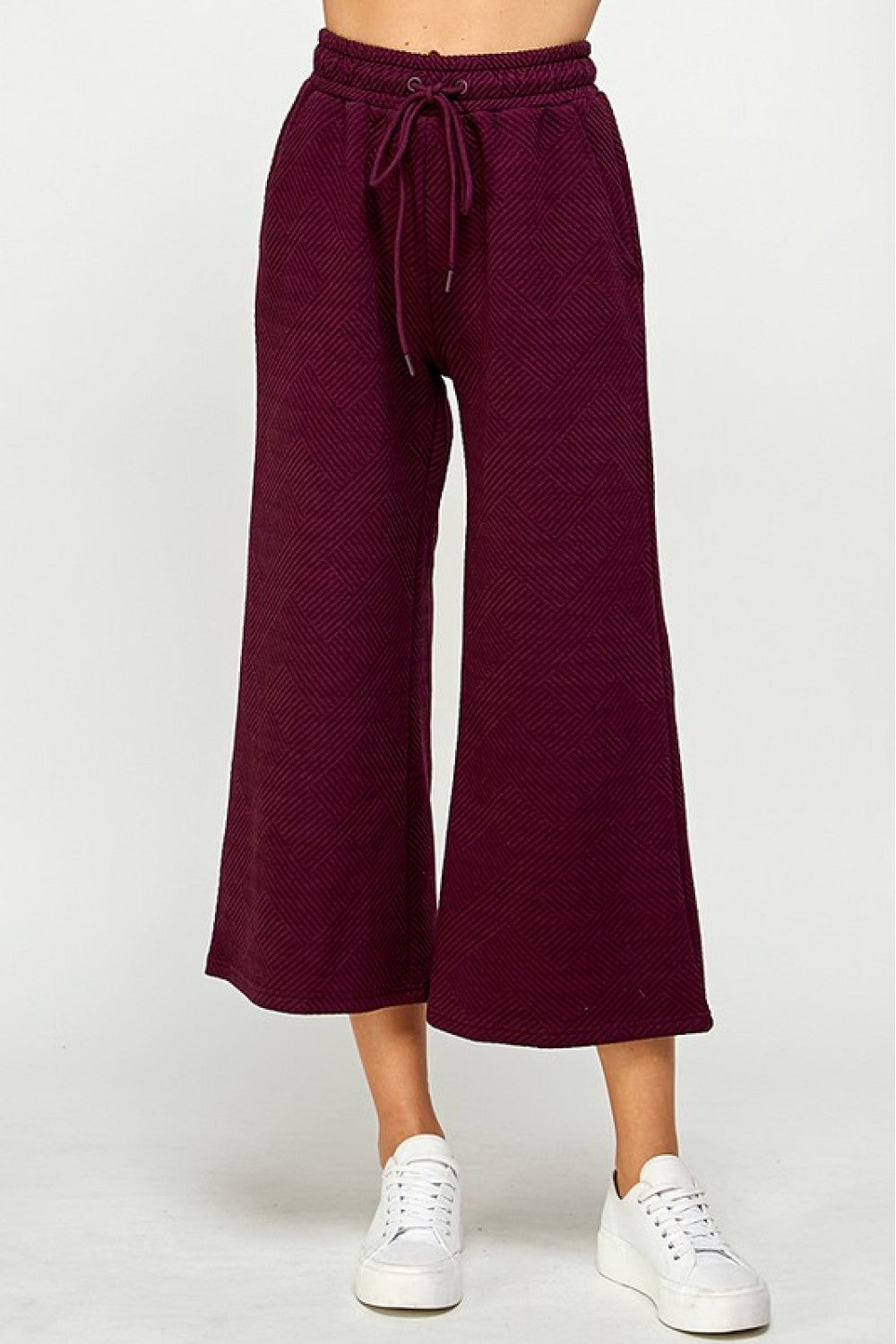 Madeline Textured Loungeset -Burgandy