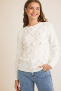 Rhea-Lynn Long Sleeve Sweater - White