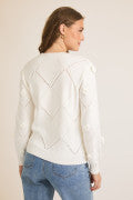 Rhea-Lynn Long Sleeve Sweater - White