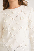 Rhea-Lynn Long Sleeve Sweater - White