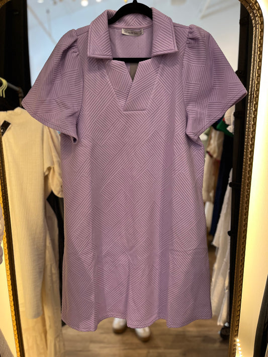 Elaina Textured Dress - Lavender