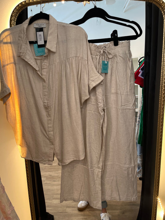 The Savannah Linen Set-Oatmeal