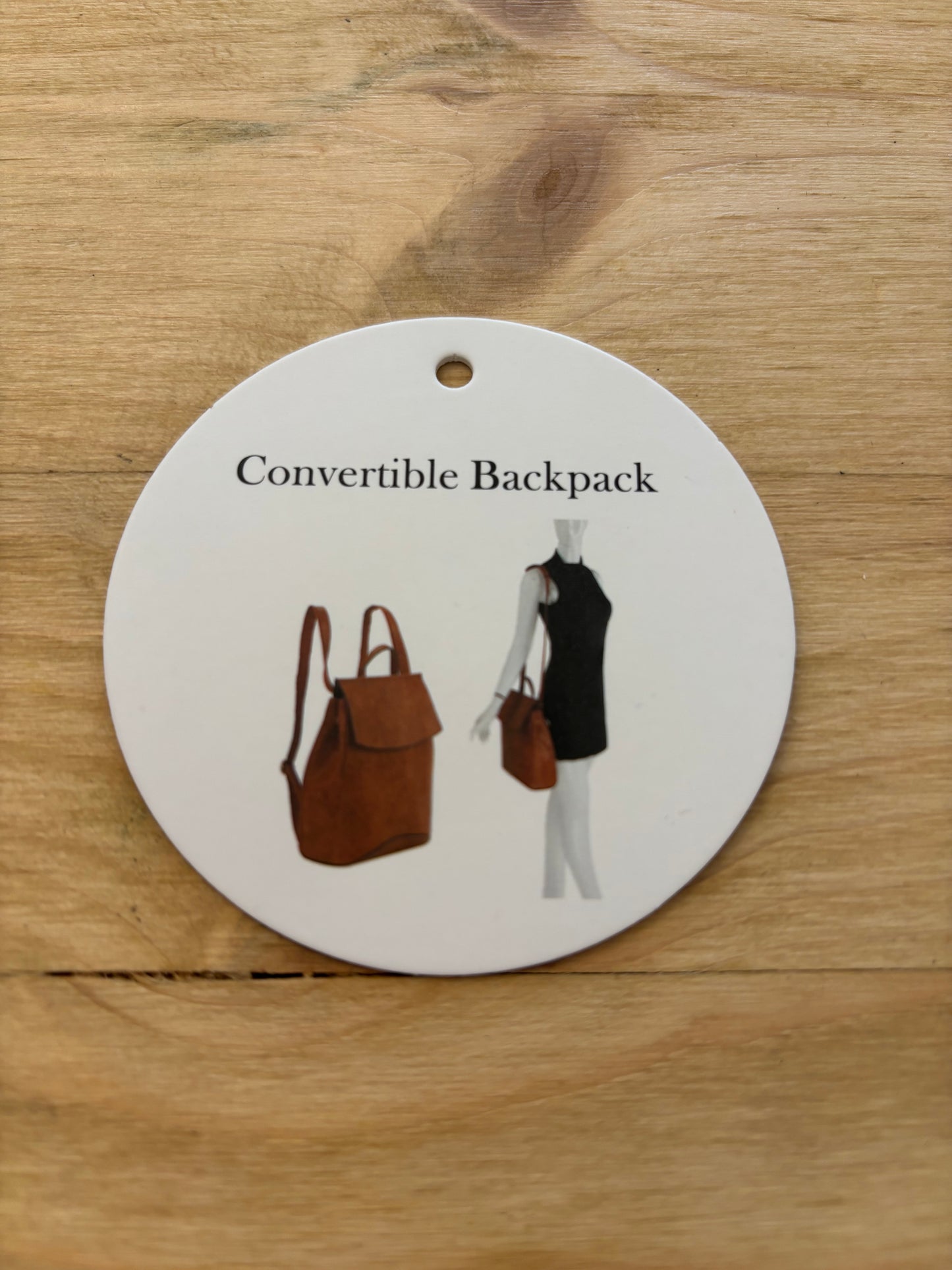 Flap Over Back Pack Vegan Leather