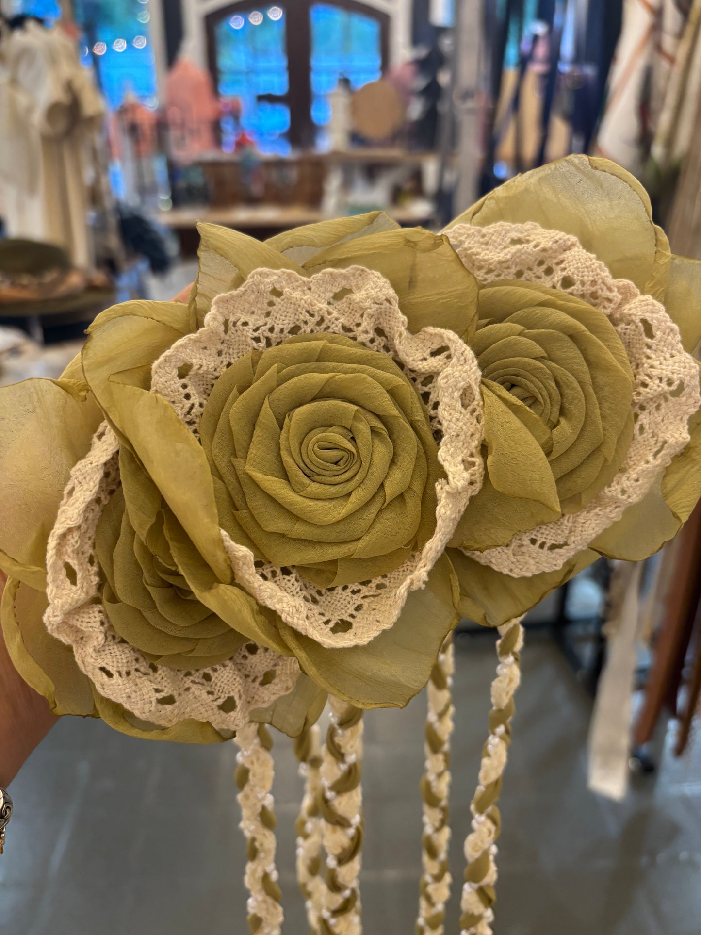 Belt One Flower Natural-Green