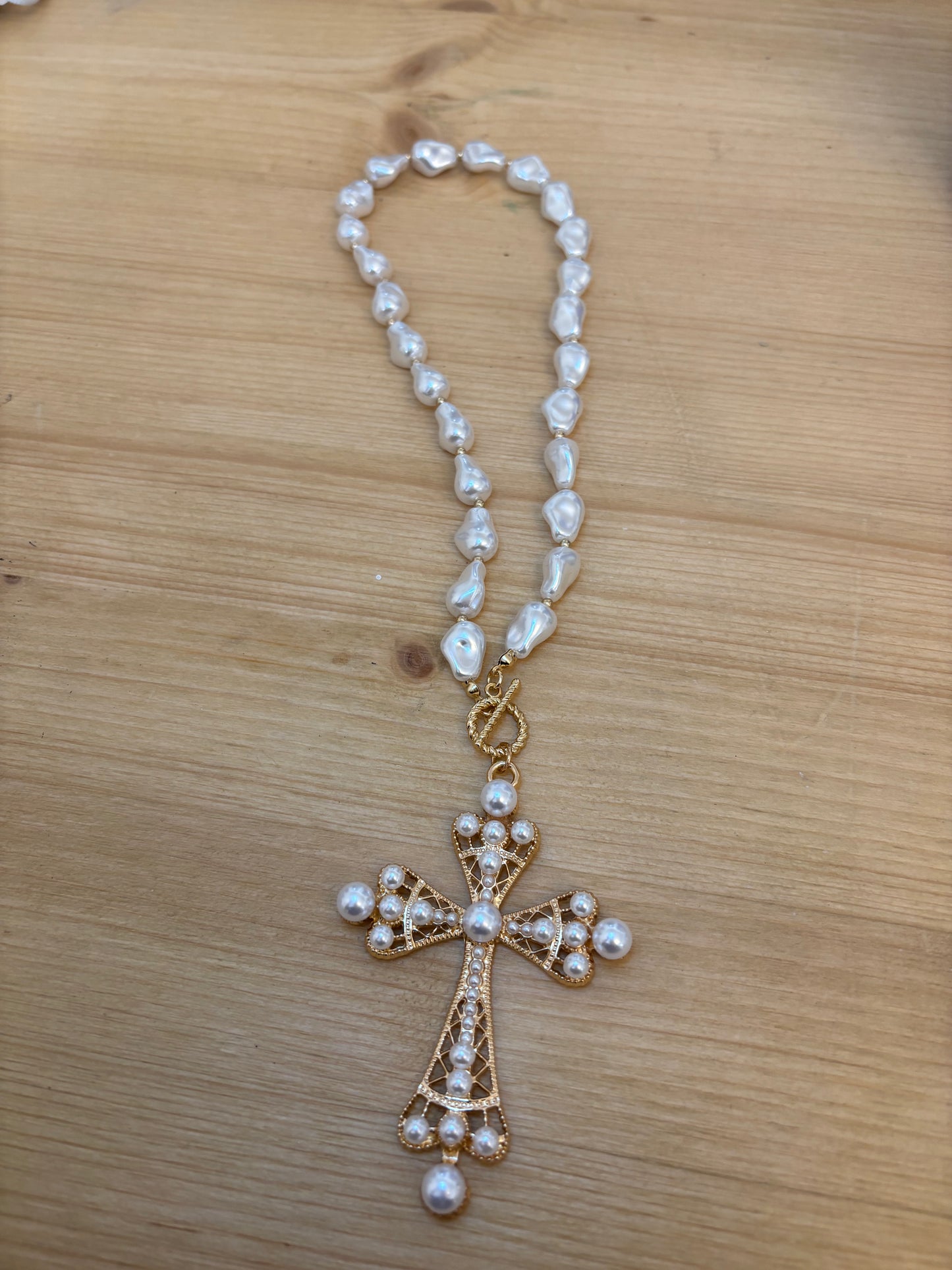 Cross & Pearl Necklace