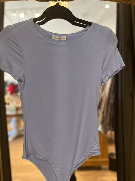 Sky Blue Bodysuit Crew Neck