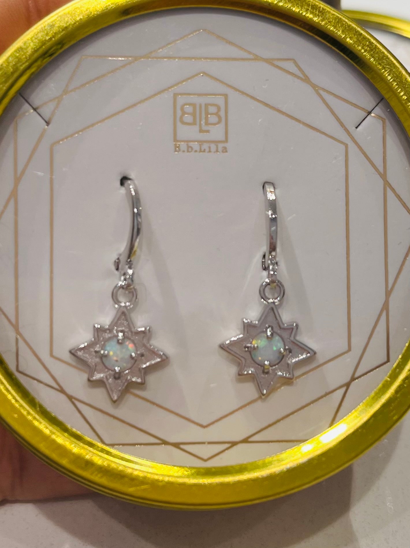 Opal North Star Huggies 18kt Triple Gold Plated