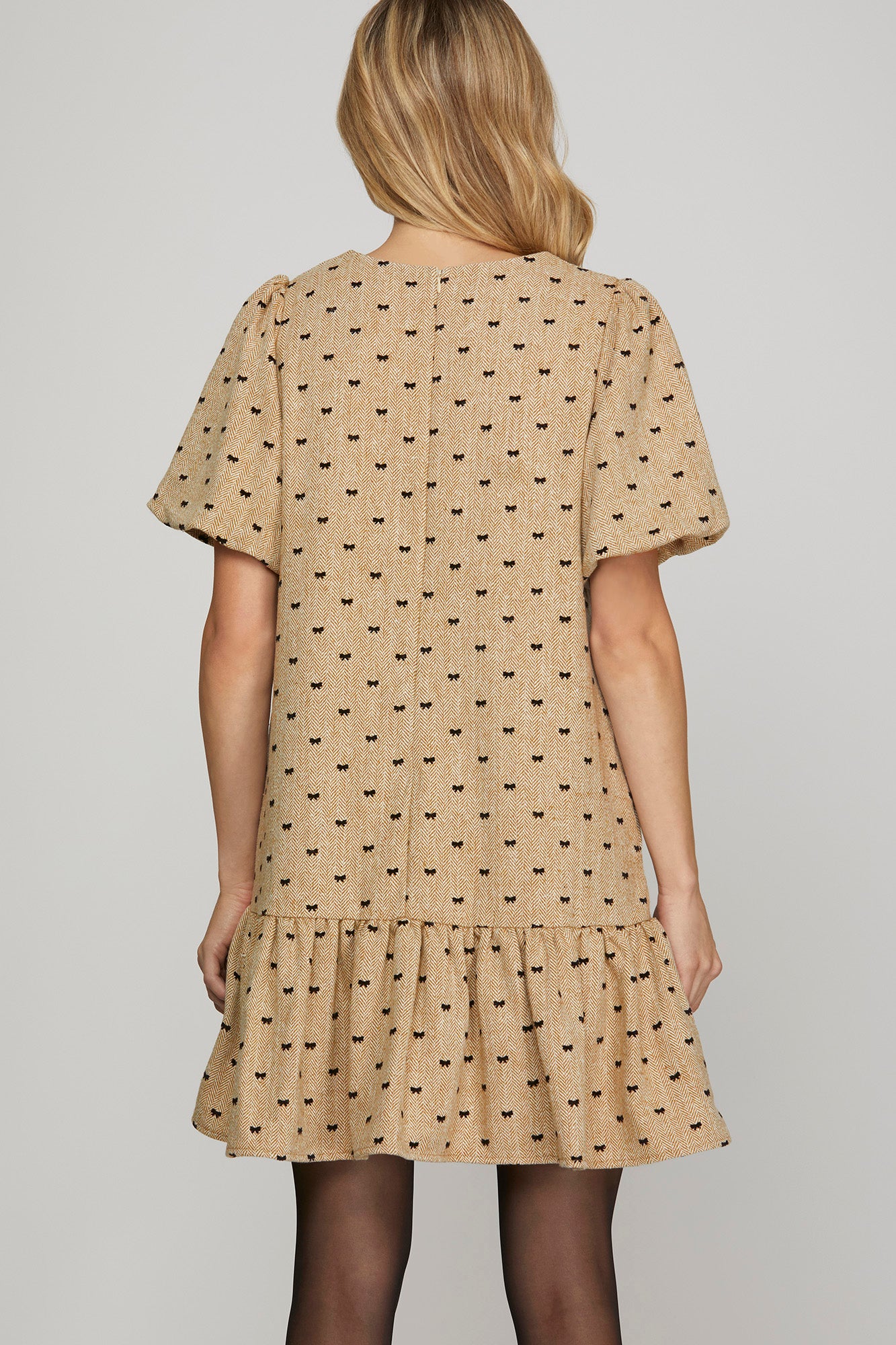 Nellie Mini Dress- Taupe