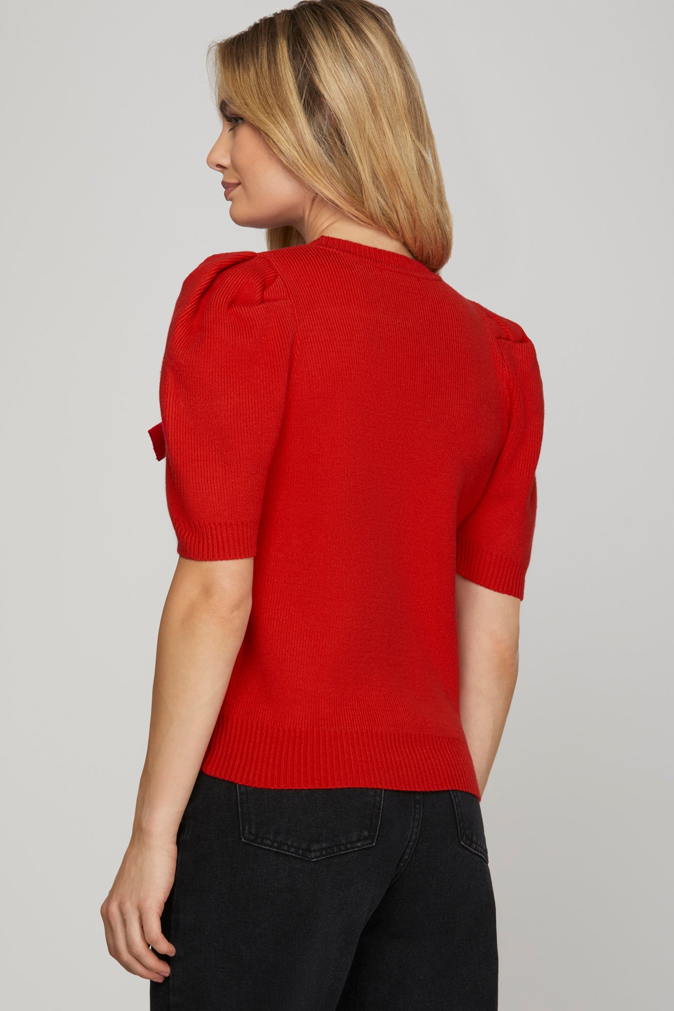 Pretty Red Bow Sweater